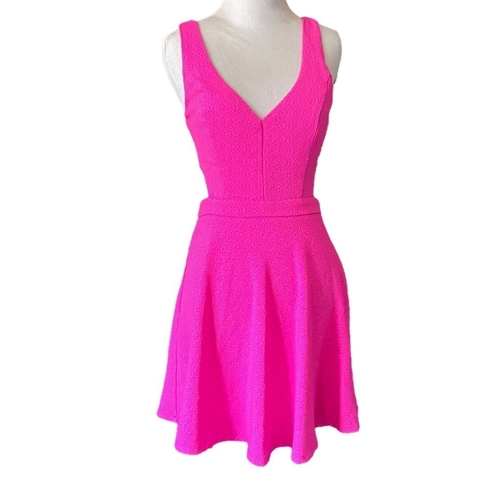 AKIRA BLACK LABEL Pink Fuschia Cut Out Back Dress SZ S